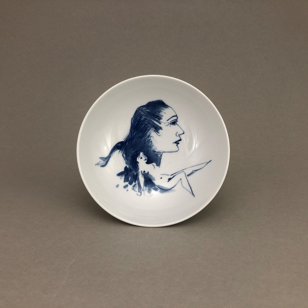 Schälchen "Casanova", Heinz Werner, Aquatinta, ø 15 cm