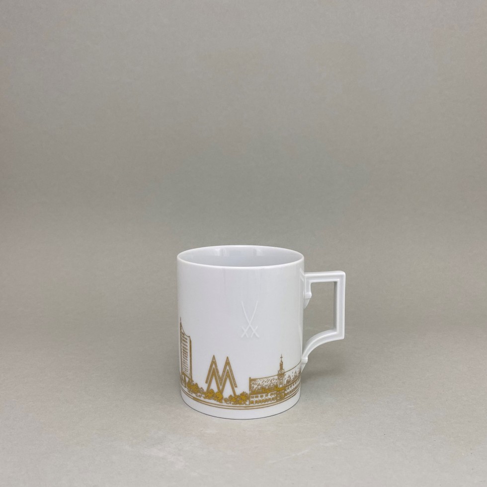 Henkelbecher, Form "Berlin", "Silhouette Leipzig", gold, V 0,25 l